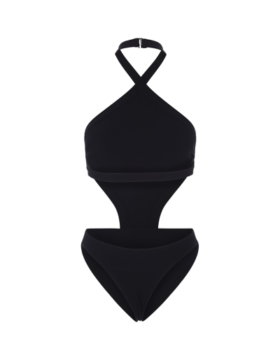 Shop Alaïa Black Trikini With Open Back In Noir Alaia
