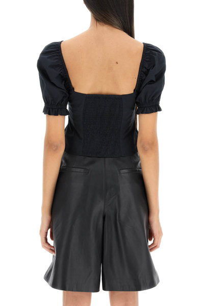 Shop Staud 'lina' Poplin Top In Black