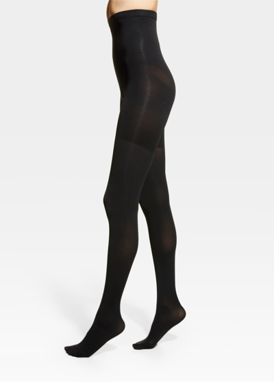 Shop Spanx High-waisted Luxe Tights In Very Black