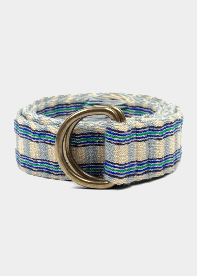 Shop Guanabana Men's Woven Stripe D-ring Buckle Belt In Multi