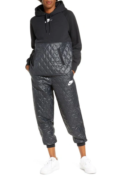 Shop Nike Sportswear Sport Pack Diamond Quilted Jogger Pants In Black/ Black/ Black/ White