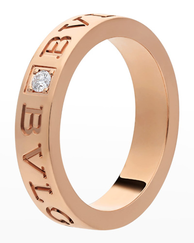 Shop Bvlgari Unisex 18k Rose Gold Diamond Ring Band