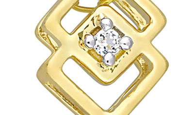 Delmar Goldtone Plate Sterling Silver 8-9mm South Sea Freshwater Pearl & White Topaz Pendant Necklac In White