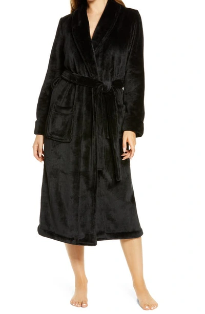 Shop Nordstrom Bliss Plush Robe In Black