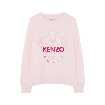 Shop Kenzo Kids Pink Tiger-embroidered Cotton Sweatshirt (14 Years)