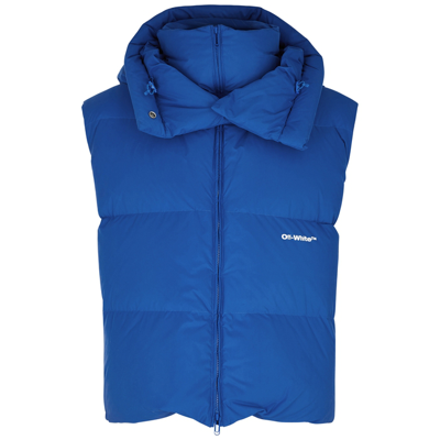 Shop Off-white Bounce Blue Quilted Matte Shell Gilet