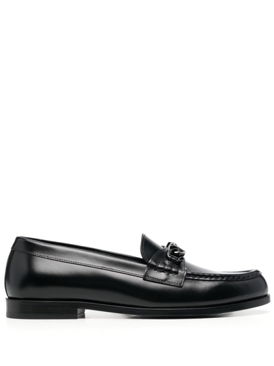 Shop Valentino Garavani Men's Black Leather Loafers