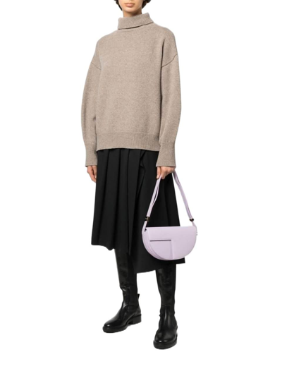 Shop Patou Women's Purple Leather Shoulder Bag