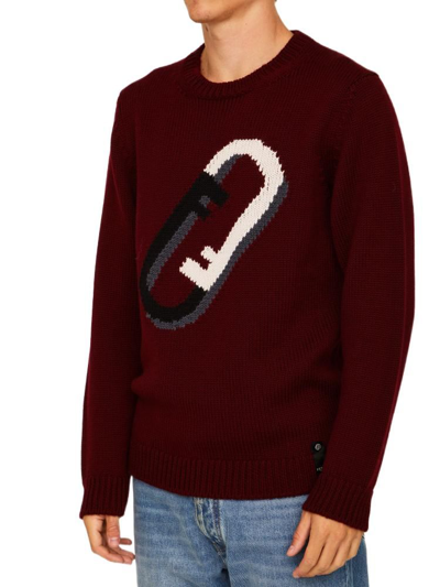 Shop Fendi Men's Burgundy Other Materials Sweater