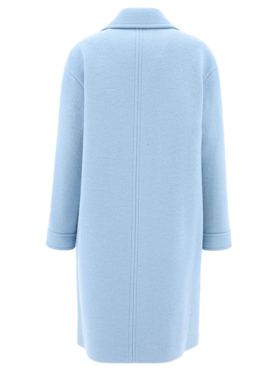 Shop Apc A.p.c. Women's Light Blue Wool Coat