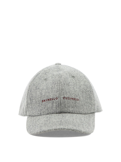 Shop Brunello Cucinelli Men's Grey Other Materials Hat