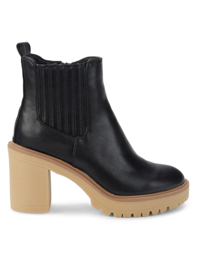 Shop Dolce Vita Women's Jamilla Block Heel Leather Chelsea Boots In Black