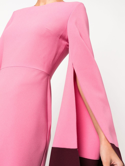 Shop Roksanda Zimara Flared Sleeves Midi Dress In Pink