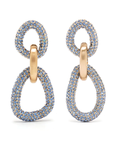 Shop Cult Gaia Crystal-embellished Drop Earrings In Blau