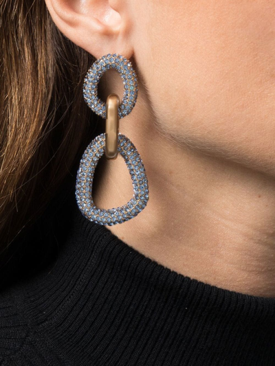 Shop Cult Gaia Crystal-embellished Drop Earrings In Blau