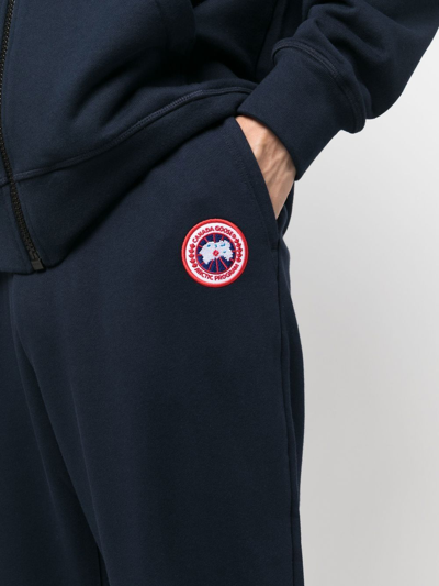 Shop Canada Goose Huron Logo-patch Sweatpants In Blue