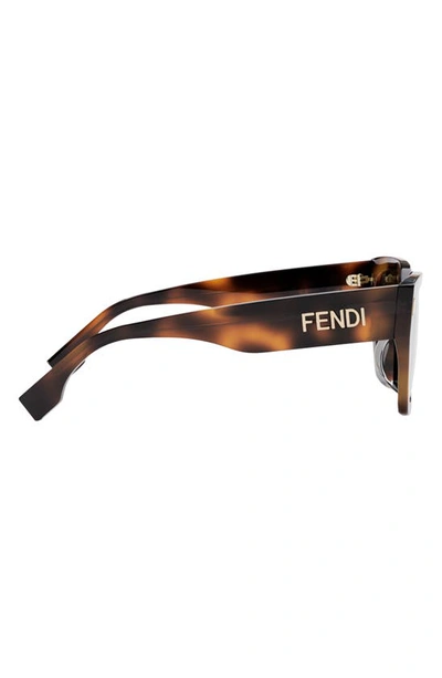 Shop Fendi The  Bold 54mm Geometric Sunglasses In Blonde Havana / Brown Polar