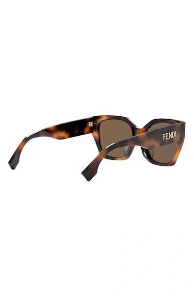 Shop Fendi The  Bold 54mm Geometric Sunglasses In Blonde Havana / Brown Polar