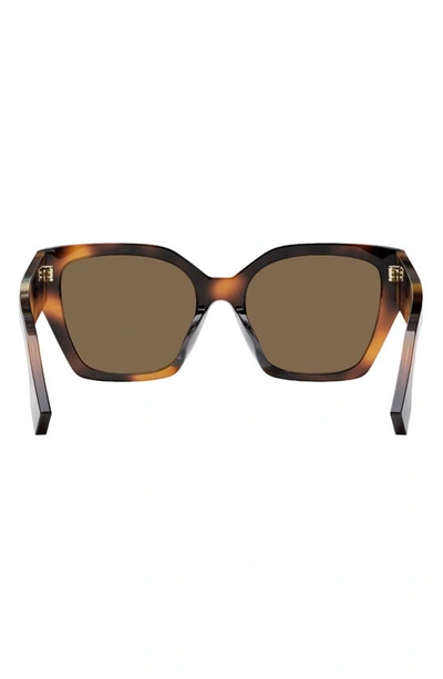 Shop Fendi The  Bold 54mm Geometric Sunglasses In Blonde Havana / Brown Polar