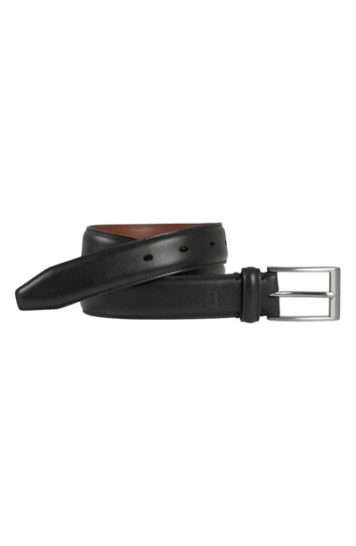 Shop Johnston & Murphy Kids' Leather Belt In Black