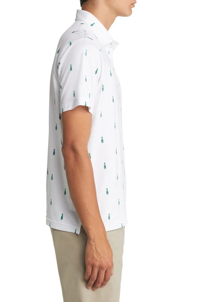 Shop Alton Lane Happy Hours Print Stretch Polo In White Craft Brew