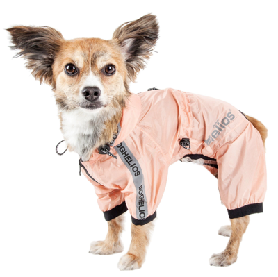 Shop Dog Helios 'torrential Shield' Waterproof And Adjustable Full Body Dog Raincoat In Pink
