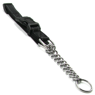 Shop Pet Life 'tutor-sheild' Martingale Safety And Training Chain Dog Collar In Black