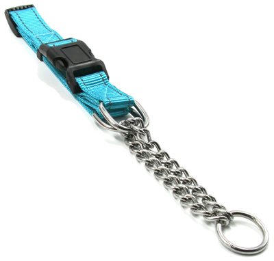 Shop Pet Life 'tutor-sheild' Martingale Safety And Training Chain Dog Collar In Blue