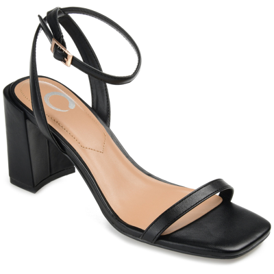 Journee Collection Chasity Womens Buckle Dressy Block Heels In Black