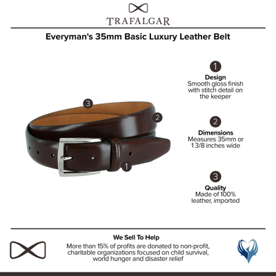 Shop Trafalgar Everyman's 35mm Basic Luxury Leather Belt In Brown