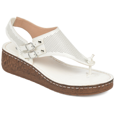 Journee Collection Women's Mckell Wedge Sandals In White