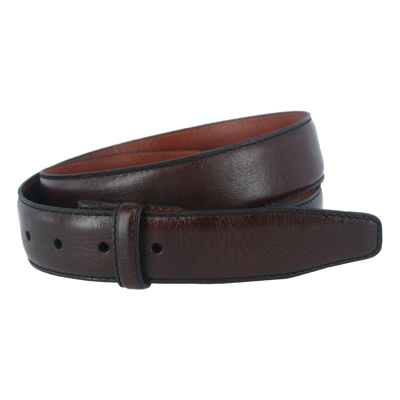Shop Trafalgar 35mm Pebble Grain Leather Harness Belt Strap In Brown