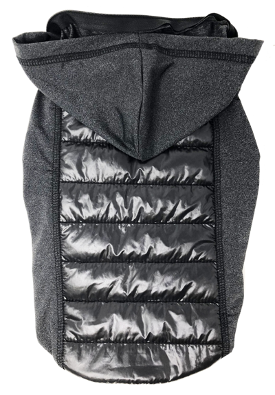 Shop Pet Life 'apex' Lightweight Hybrid 4-season Stretch And Quick-dry Dog Coat W/ Pop Out Hood In Black