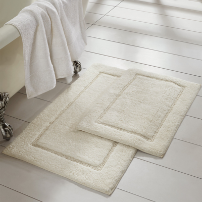 Shop Modern Threads 2-pack Solid Loop With Non-slip Backing Bath Mat Set In White