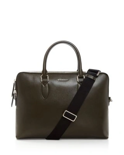 Shop Burberry Bermondsey Textured Leather Briefcase In Olive