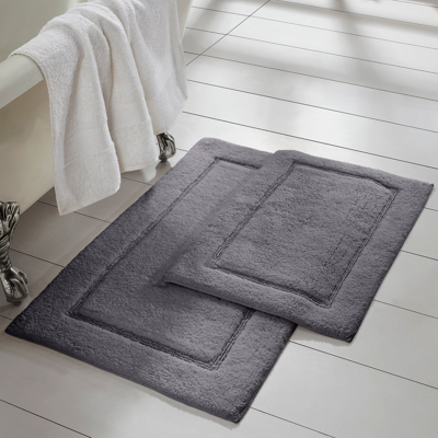 Shop Modern Threads 2-pack Solid Loop With Non-slip Backing Bath Mat Set In Grey