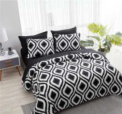 Shop The Nesting Company Cypress 7 Piece Bed In A Bag Comforter And Sheet Set Set In Black