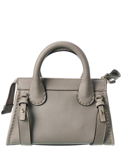 Shop Chloé Chloe Edith Mini Leather Satchel In Grey