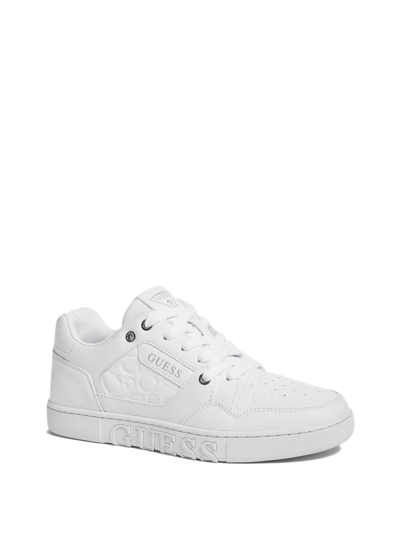 Guess Factory Jetting Low-top Logo Sneakers In White | ModeSens