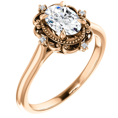 Pompeii3 1 Ct Oval Diamond Engagement Ring 14k Rose Gold