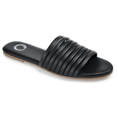 Journee Collection Marisol Womens Printed Caged Slide Sandals In Black