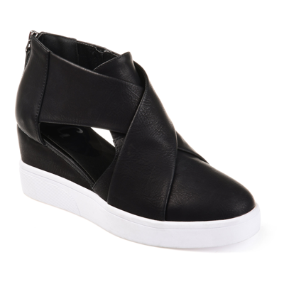 Shop Journee Collection Collection Women's Seena Sneaker Wedge In Black