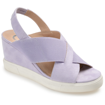 Journee Collection Women's Ronnie Wedge Sandals Women's Shoes In Purple