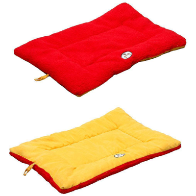 Shop Pet Life 'eco-paw' Reversible Eco-friendly Recyclabled Polyfill Fashion Designer Pet Dog Bed Mat Lo In Orange