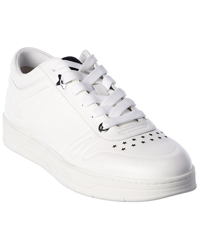 Shop Jimmy Choo Hawaii/m Leather Sneaker In White