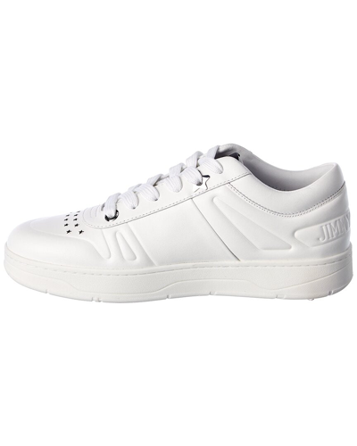 Shop Jimmy Choo Hawaii/m Leather Sneaker In White
