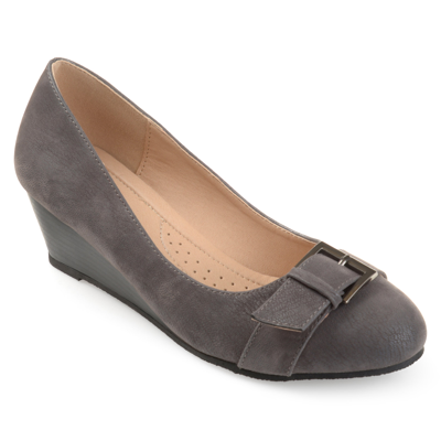 Shop Journee Collection Collection Women's Comfort Graysn Wedge In Grey