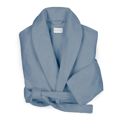 Shop Frette Velour Shawl Collar Robe In Blue