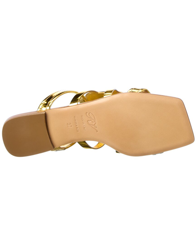 Shop Roger Vivier Gladiator Leather Sandal In Gold