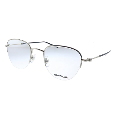 Shop Mont Blanc Montblanc Mb 0129o 003 52mm Unisex Round Eyeglasses 52mm In White